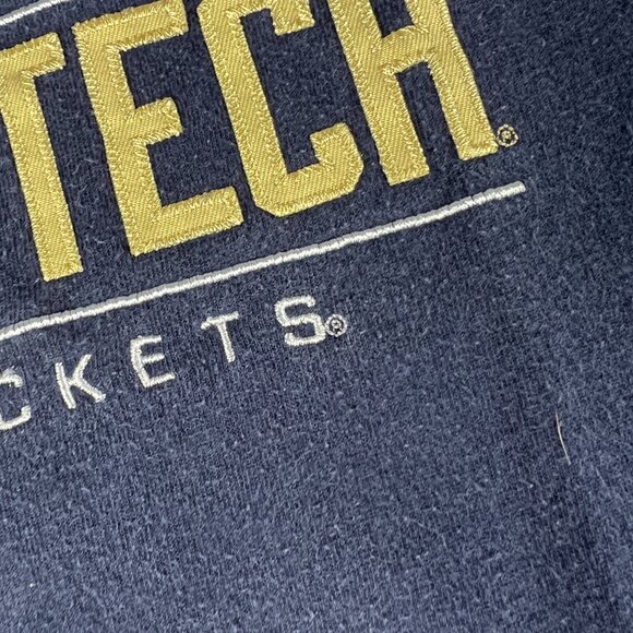Champion Georgia Tech Yellow Jackets Sweatshirt Adult Large Blue Faded Hoodie - Picture 6 of 16
